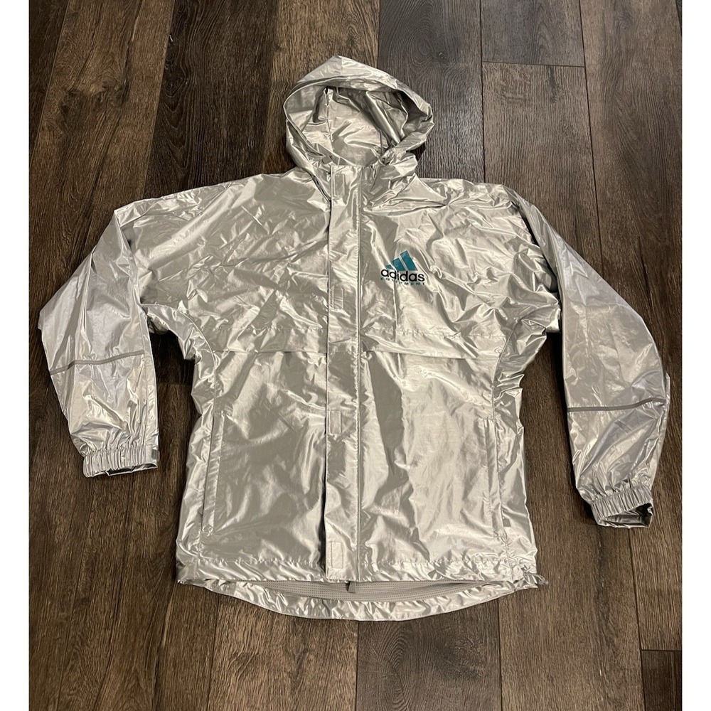 Adidas Equipment Men's EQT Metallic Windbreaker Jacket in Silver $190 NEW XS